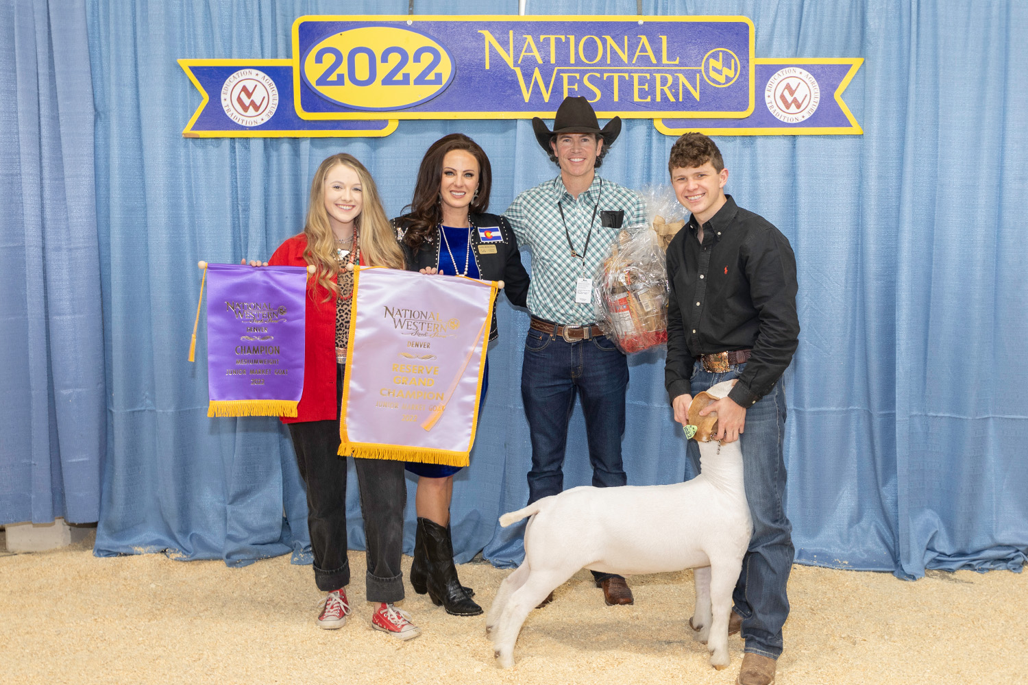 2022 Reserve Grand Champion Goat winner: Aspen Martin, and buyer: Hutchison Western