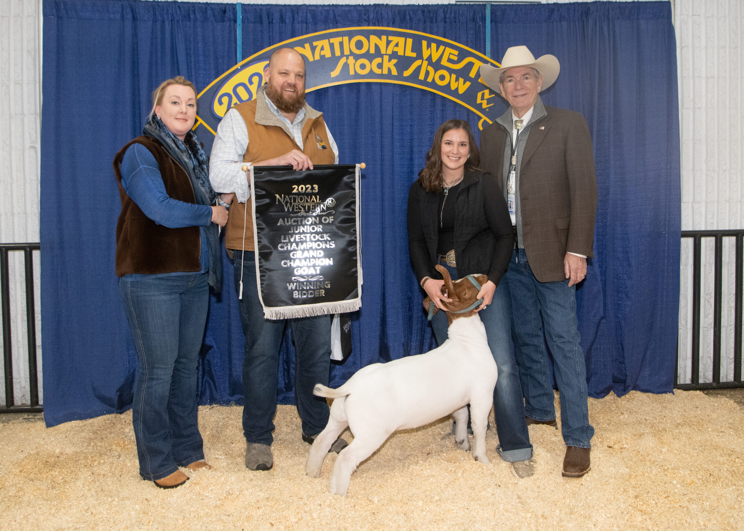2020 Grand Champion Goat winner: Cody Sells, and Buyer: Babson Farms