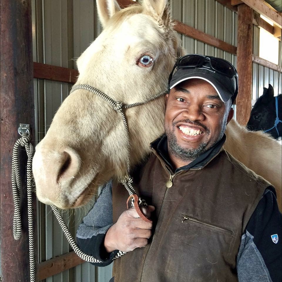 NWSS Board Member, Terrance Carrol with his horse, Luna.