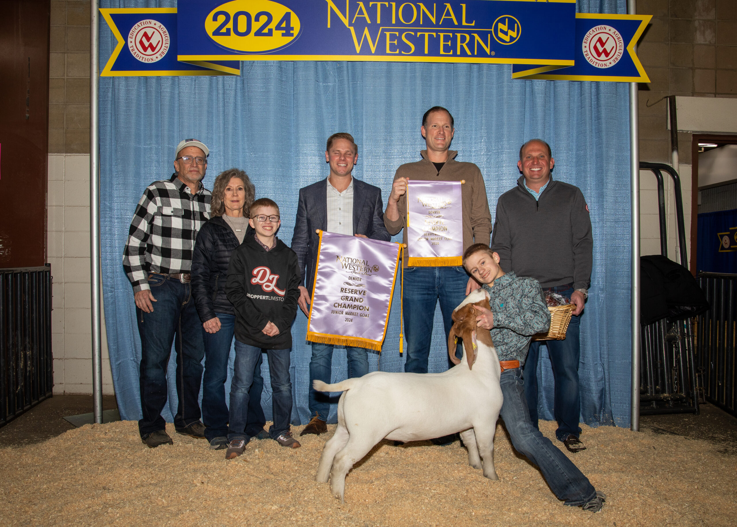 2020 Reserve Grand Champion Goat winner: Aspen Martin, and buyer: Hutchison Western